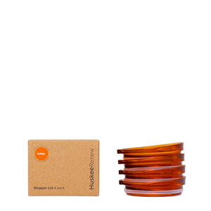 Renew Stopper Lid 4 pack Amber - Huskee