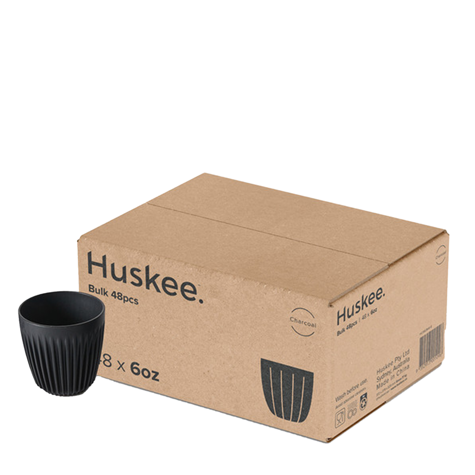 Mug 6oz Charcoal 48pcs - Huskee